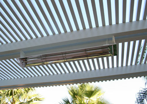 Infratech heater installed from an external skeleton strucutre - Infratech Electric heaters - infrared radiant heaters - outdoor heating - outdoor bar heaters - keverton outdoors - celmec heaters - heat ray heaters